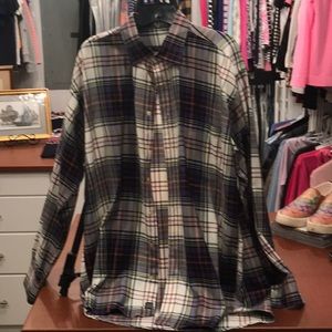 Burberry Dress Shirt large. Purple plaid. Like new